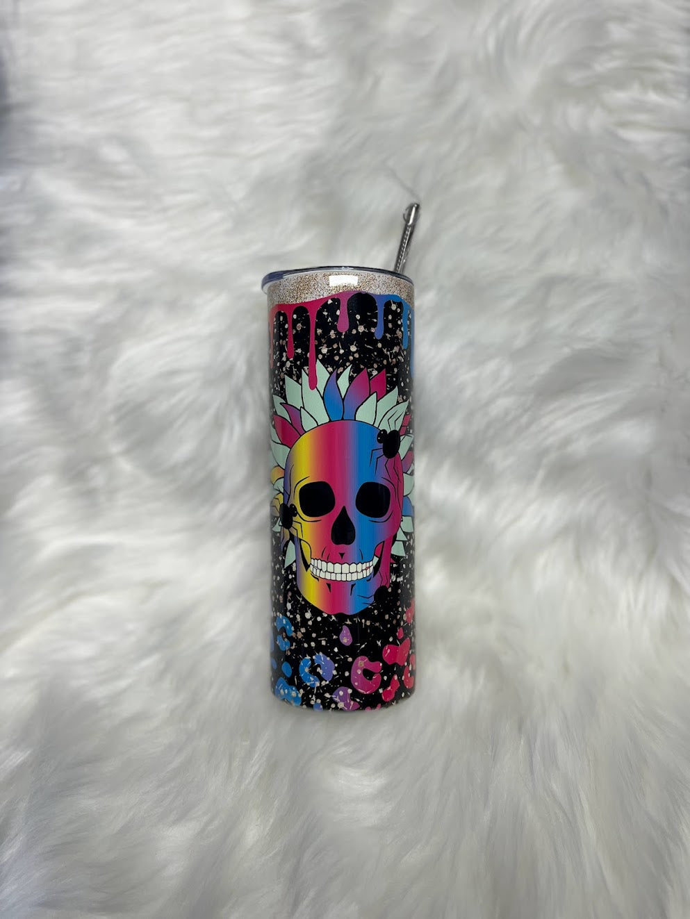 Halloween Rainbow Skull 20oz Skinny Tumblers