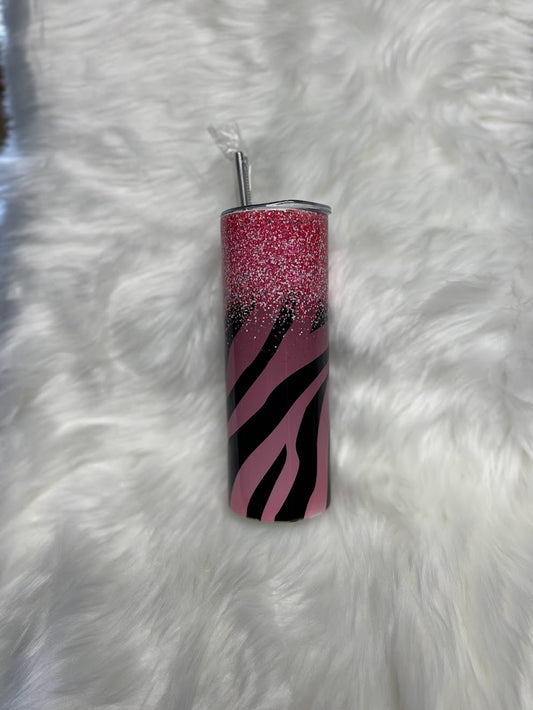 Pink Zebra 20oz Skinny Tumbler