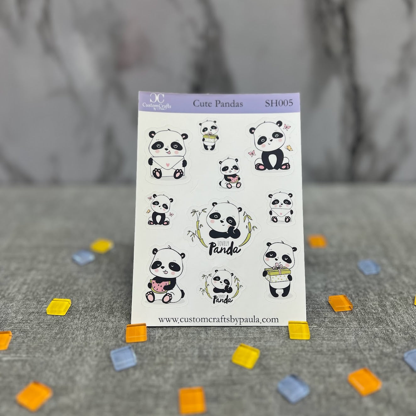 Cute Pandas Sticker Sheet, Cute Planner Stickers, Journal Stickers